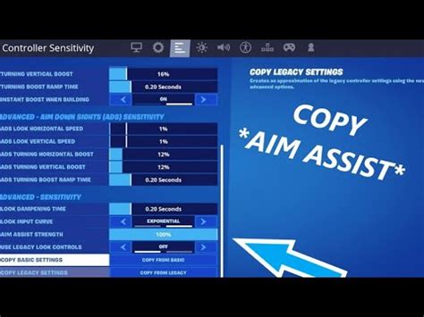 How To Enable Aim Assist After Legacy Look Controls Vault Fortnite