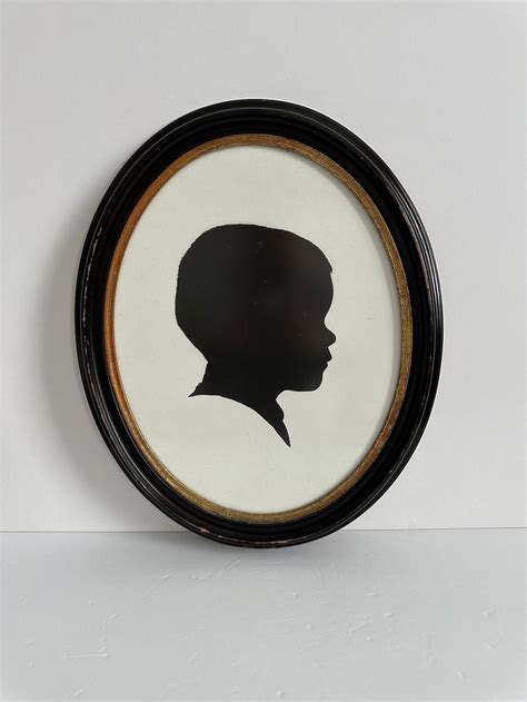 Vintage Oval Framed Silhouette Of A Boyoriginal Artgallery Wall