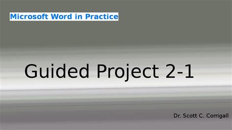 Microsoft Word Guided Project Youtube