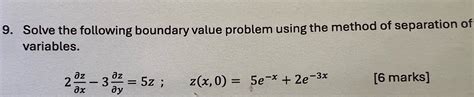 Solved Solve The Following Boundary Value Problem Using The Chegg