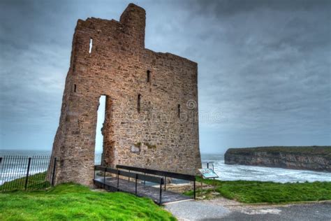 Ruins of Ballybunion Castle Stock Photo - Image of munster, atlantic ...