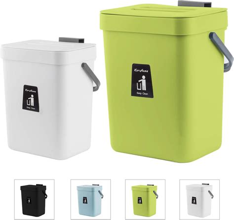 Karyhome Hanging Small Trash Can With Lid Under Sink For