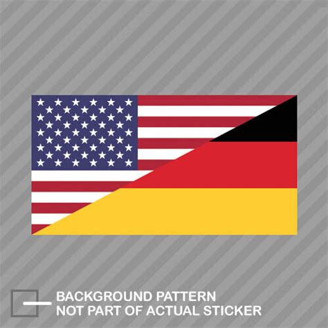 Usa Germany Combo Friendship Flag Sticker Decal Vinyl Half American