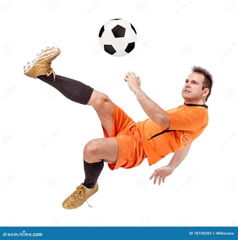 Soccer Football Player Kicking The Ball Stock Image Image Of