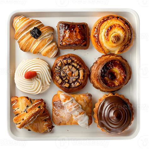 types  pastries arranged   serving tray  png