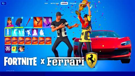 Fortnite X Ferrari Update Trailer And Skins Showcase Ferrari Bundle