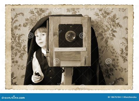 Retro Photographer with Vintage Camera Stock Photo - Image of ...