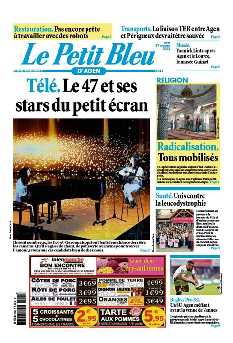 Le Petit Bleu d Agen N20221027 du 27 octobre 2022 à télécharger sur iPad