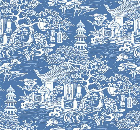 Details Blue Chinoiserie Wallpaper Best In Coedo Vn