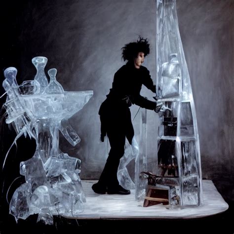 Edward Scissorhands Making An Ice Sculpture By Berthe Midjourney Openart