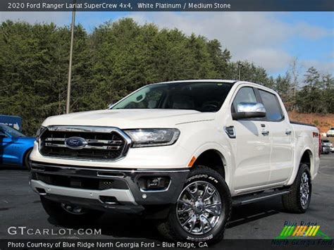 White Platinum 2020 Ford Ranger Lariat Supercrew 4x4 Medium Stone