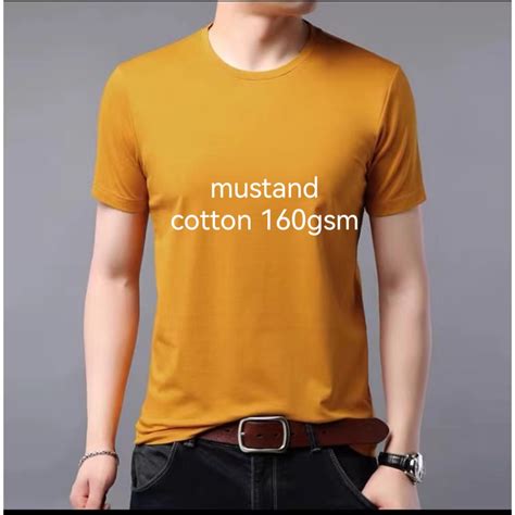 Plain Mustard Yellow T Shirt Round Neck Unisex For Men Women Freesize