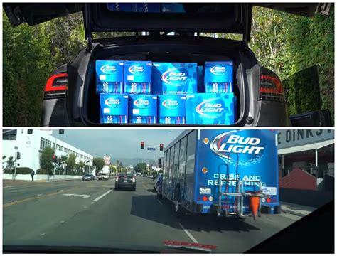 Tesla Driver Fits 1 920 Cans Of Bud Light In Model X Runs Into Bud