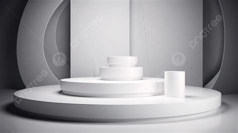 Abstract Background With D White Podium Luxury Podium D Scene