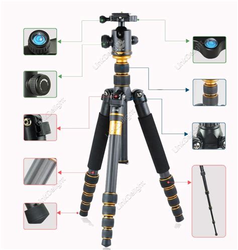 New Arrival QZSD Q666C Carbon Fiber Camera Tripod Ballhead Kit