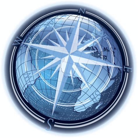 Compass With World Map Vector Free Download