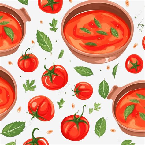 Seamless Pattern With Mexican Tomato Soup Pattern Seamless Mexican