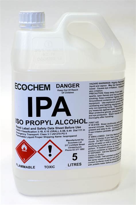 Iso Propyl Alcohol (IPA) - Technical Grade Solvent - Ecochem Limited