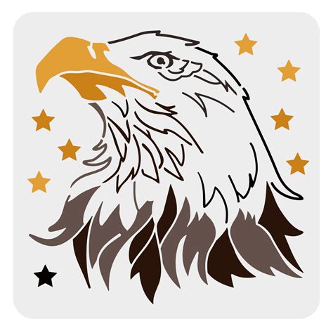 Buy FINGERINSPIRE Eagle Stencil for Painting 11.8x11.8inch Reusable ...