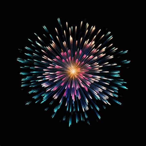 Premium Vector Festive Firework Salute Burst On Black Vector