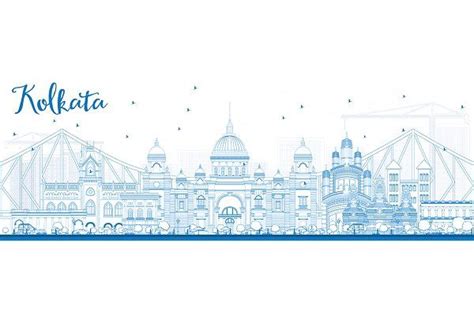 Outline Kolkata Skyline Meaningful Art Kolkata City Illustration