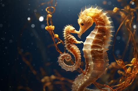 Premium Photo | A detailed shot of a seahorse giving birth in a ra 00044 01