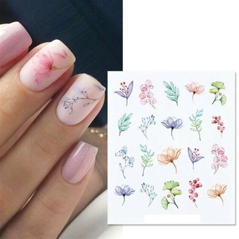 Nail Art Water Decals Stickers Transfers Spring Summer Flowers Floral