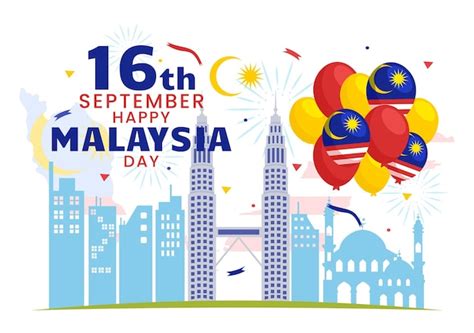 Premium Vector Happy Malaysia Day Celebration Vector Illustration On