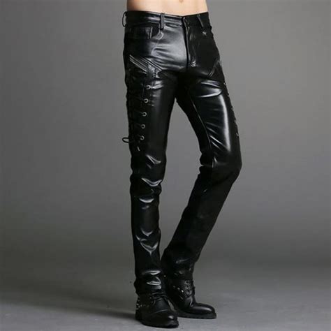 Mens Slim Leather Pants Sale