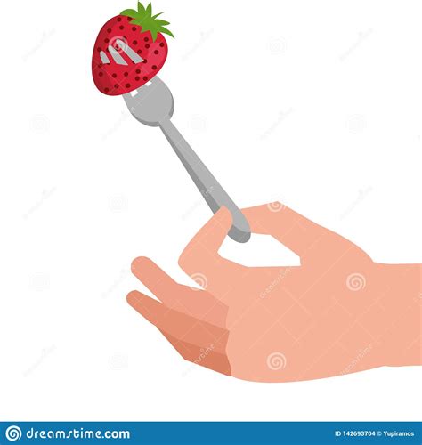 Delicious Tasty Food Cartoon Stock Vector Illustration Of Hand