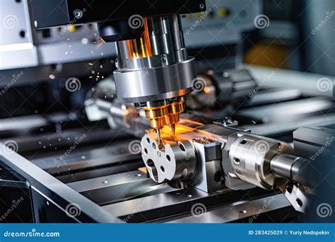 Process Of Laser Manufacturing High Precision Components Stock