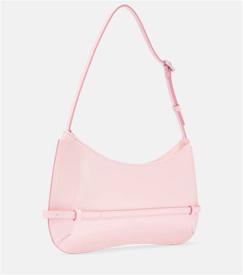 Le Bisou Ceinture Patent Leather Shoulder Bag In Pink Jacquemus