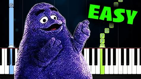 Grimace Shake Song Easy Piano Tutorial Youtube