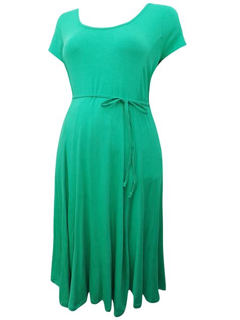 Motherhood Motherhood Green Short Sleeve Belted Maternity Dress Size Small To Xlarge