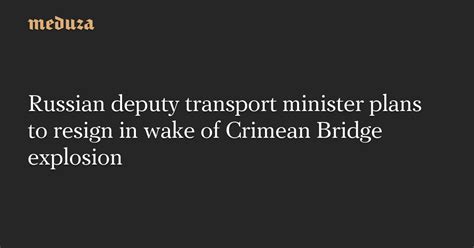 Russian Deputy Transport Minister Plans To Resign In Wake Of Crimean