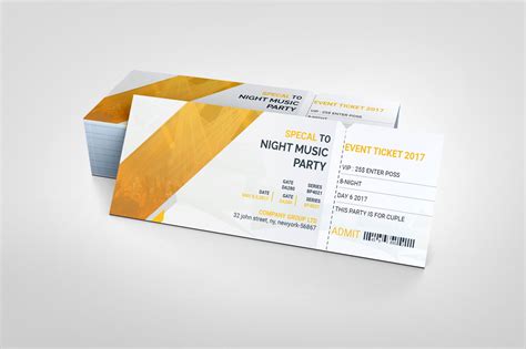 Psd Modern Ticket Template Graphic Mega Graphic Templates Store