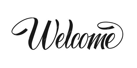 Premium Vector Welcome Classic Handwritten Brush Ink Inscription