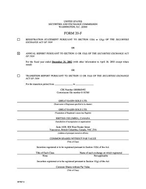 Fillable Online 20549 FORM 20 F REGISTRATION STATEMENT PURSUANT TO