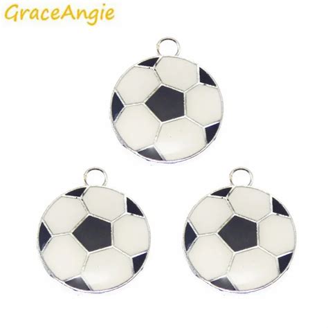 Graceangie Pcs Cute Football Soccer Style Alloy Enamel Pendant Charms