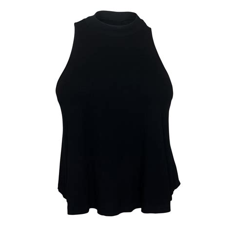 Evogues Apparel Plus Size Cropped Sleeveless Peephole Top Black