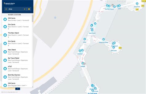 Terminal B Map Gate Newark Liberty International Airport