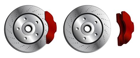 Car Brake Disc With Red Brake Pads Brake Pads Car Parts Maintenance