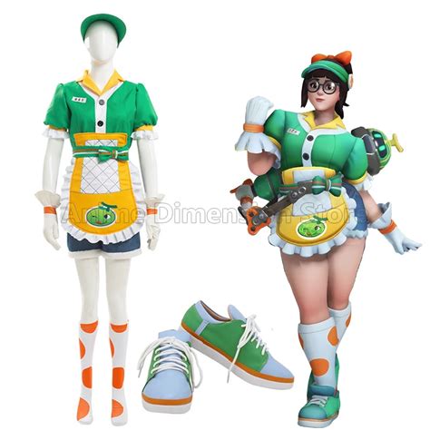 Game Overwatch Mei Cosplay Costumes Shoes Meiling Zhou Honeydew Clothes Halloween Carnival