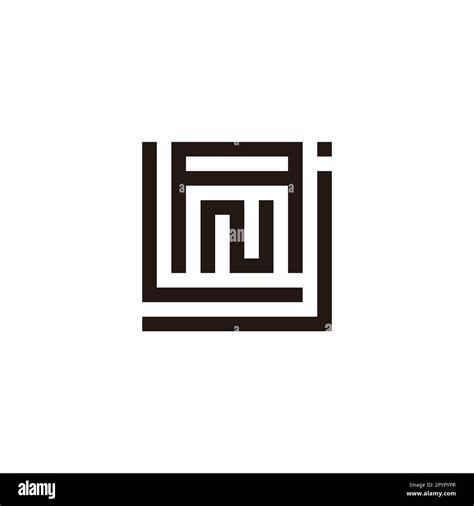 Letter J L A And N Square Geometric Symbol Simple Logo Vector Stock