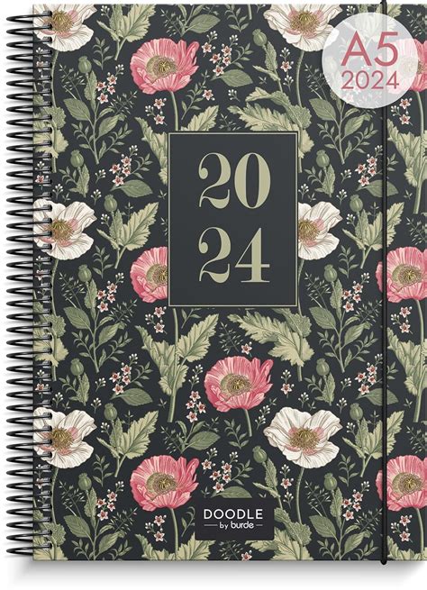 Burde Diary 2024 Week To View Doodle Floral 11 Dec 2023 5 Jan 2025