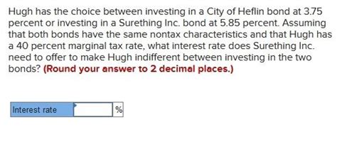 Solved Hugh Has The Choice Between Investing In A City Of Chegg