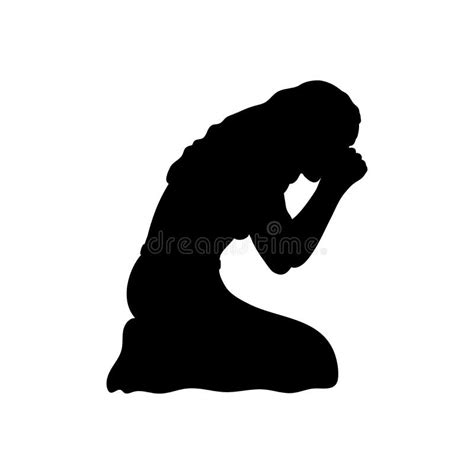 Black Woman Praying Silhouette Clip Art