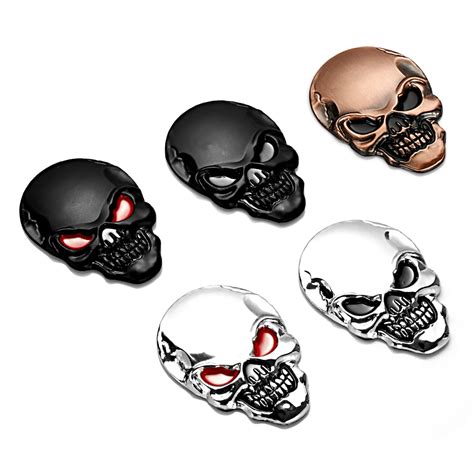 Aliexpress Buy D Metal Skull Car Stickers For Bmw Ford Focus