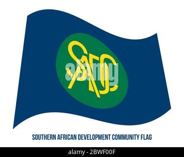 Southern African Development Community Flag Vector Illustration On