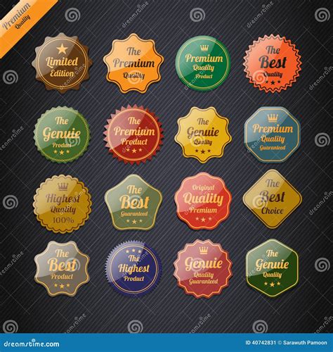 Collection Of Premium Quality Labels Stock Vector Illustration Of